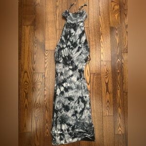 Guess Black and White Tie-Dye Maxi Dress